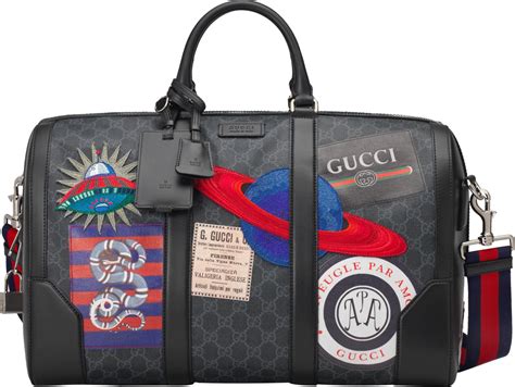 gucci leather duffle bag with patches|gucci duffle bag for cheap.